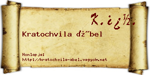 Kratochvila Ábel névjegykártya