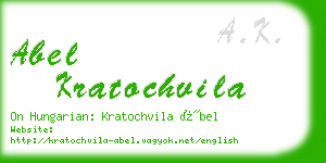abel kratochvila business card